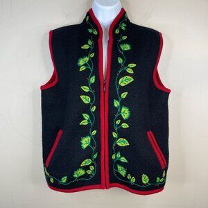 Vintage Womens Holiday Christmas Boiled Wool Vest L Winter Scandinavian Style